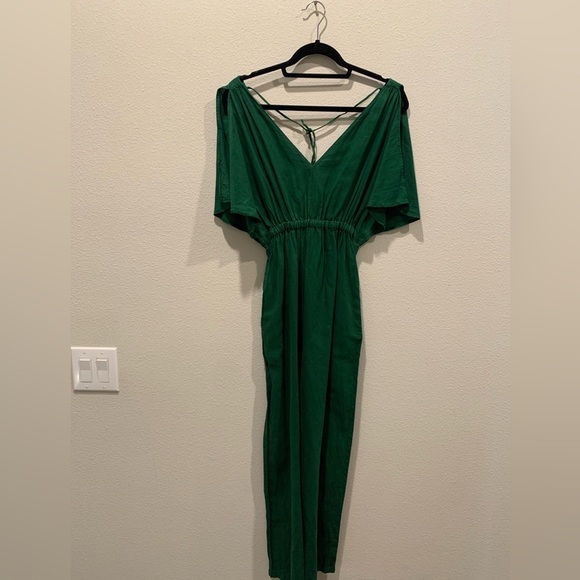 Zara Forest Green V-neck Pants Jumpsuit - Picture 3 of 4